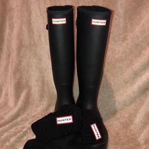 Hunter boots with matching socks